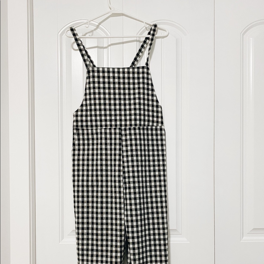 Black and white checkered overalls/jumper